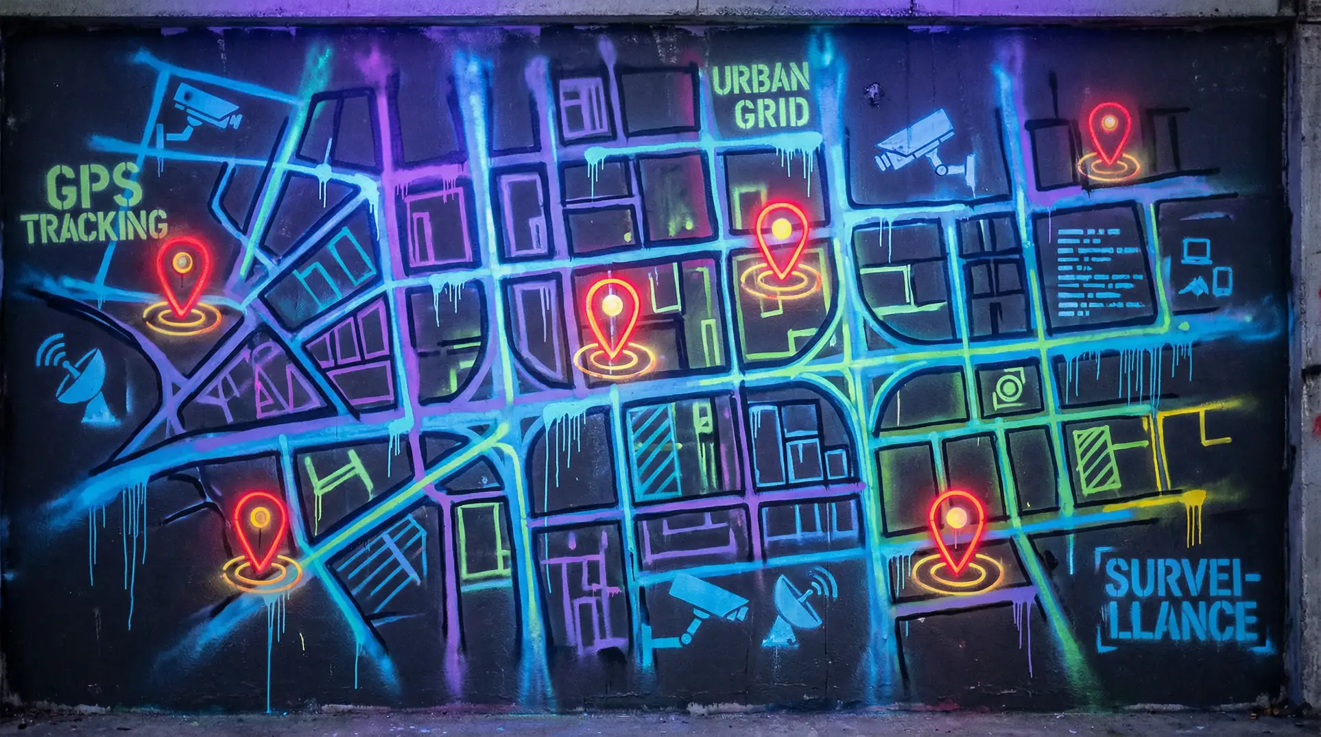 蛮王天赋加点 狗仔追踪地图 - 城市涂鸦风格